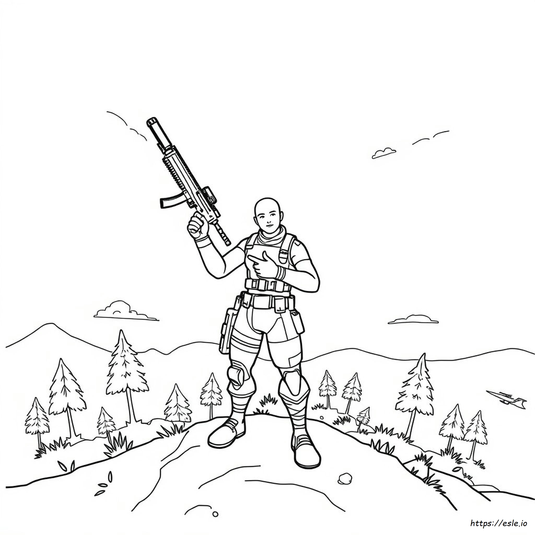 Fortnite Gun Coloring Pages