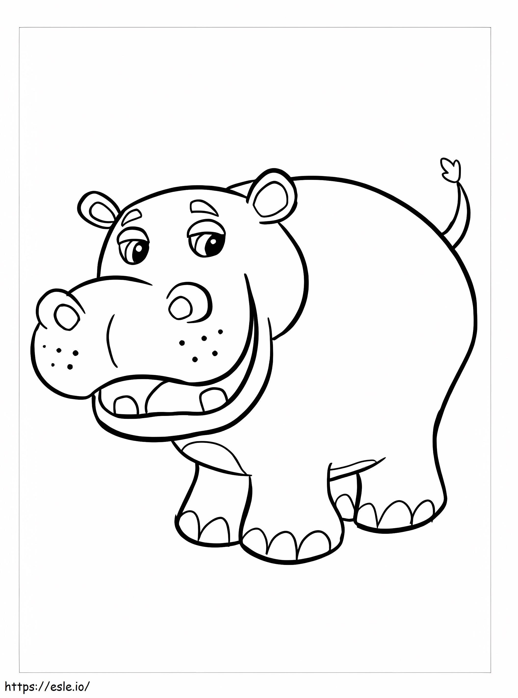 Buen hipopótamo para colorear