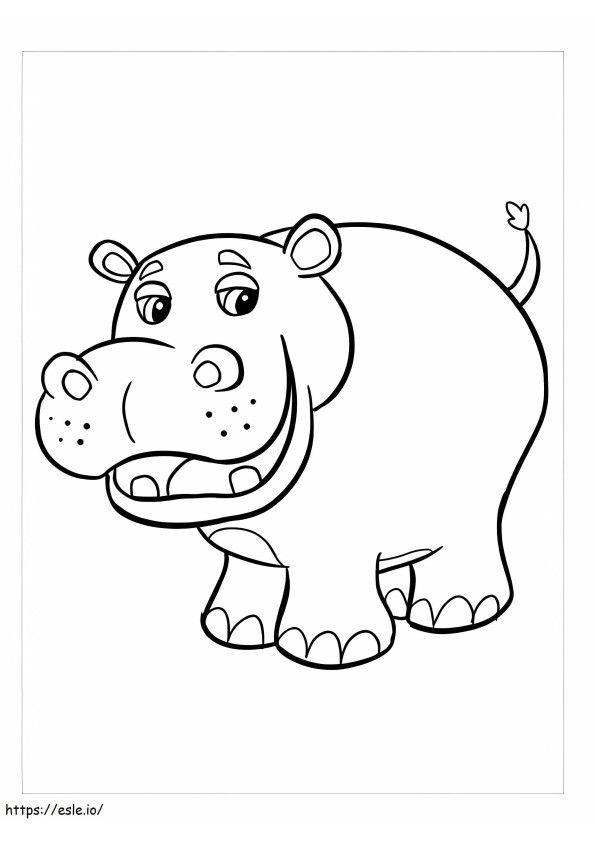 Coloriage Bon hippopotame à imprimer dessin