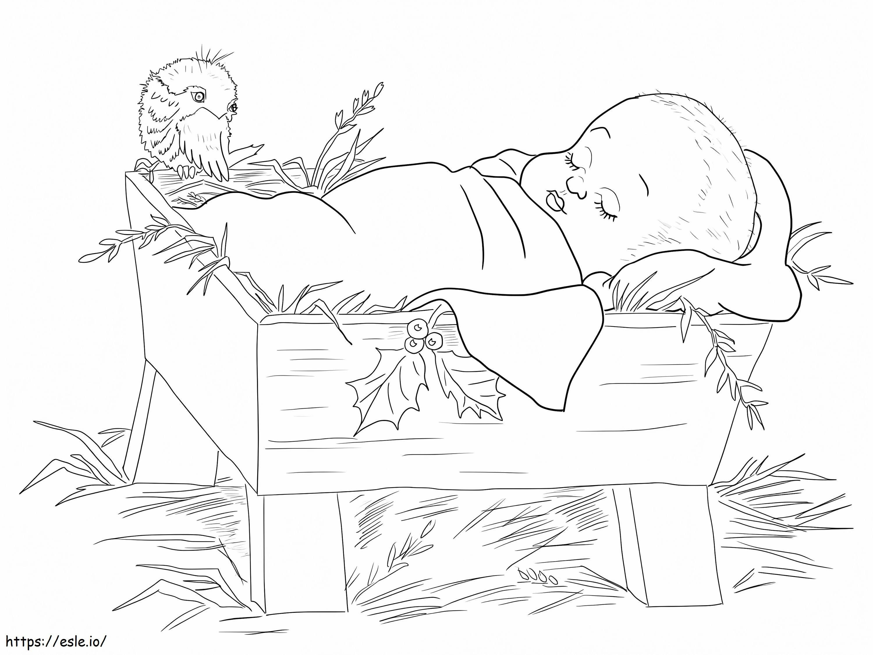 Baby Jesus In A Manger coloring page
