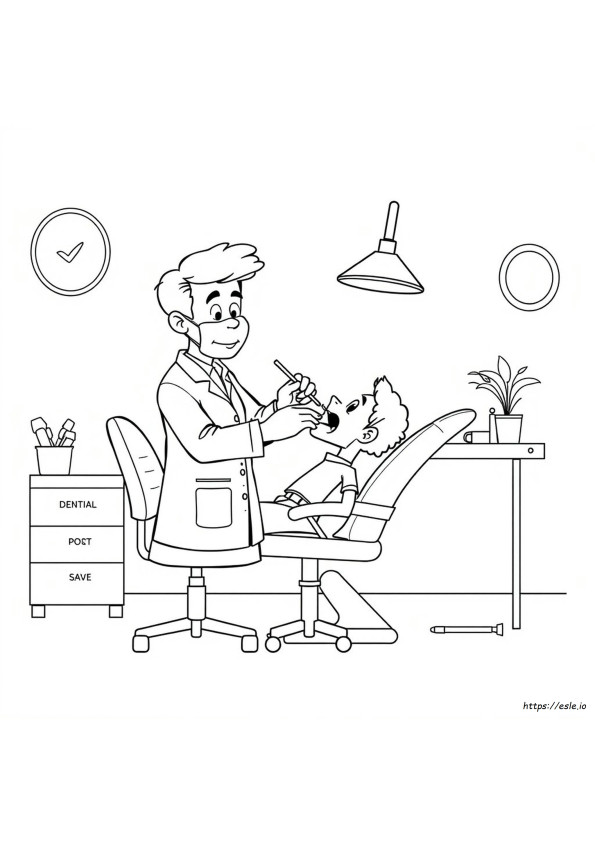 Dentist Colouring Sheets