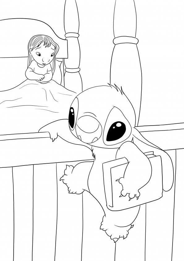 Free to print and color picture of Lilo&Stich to enjoy drawing