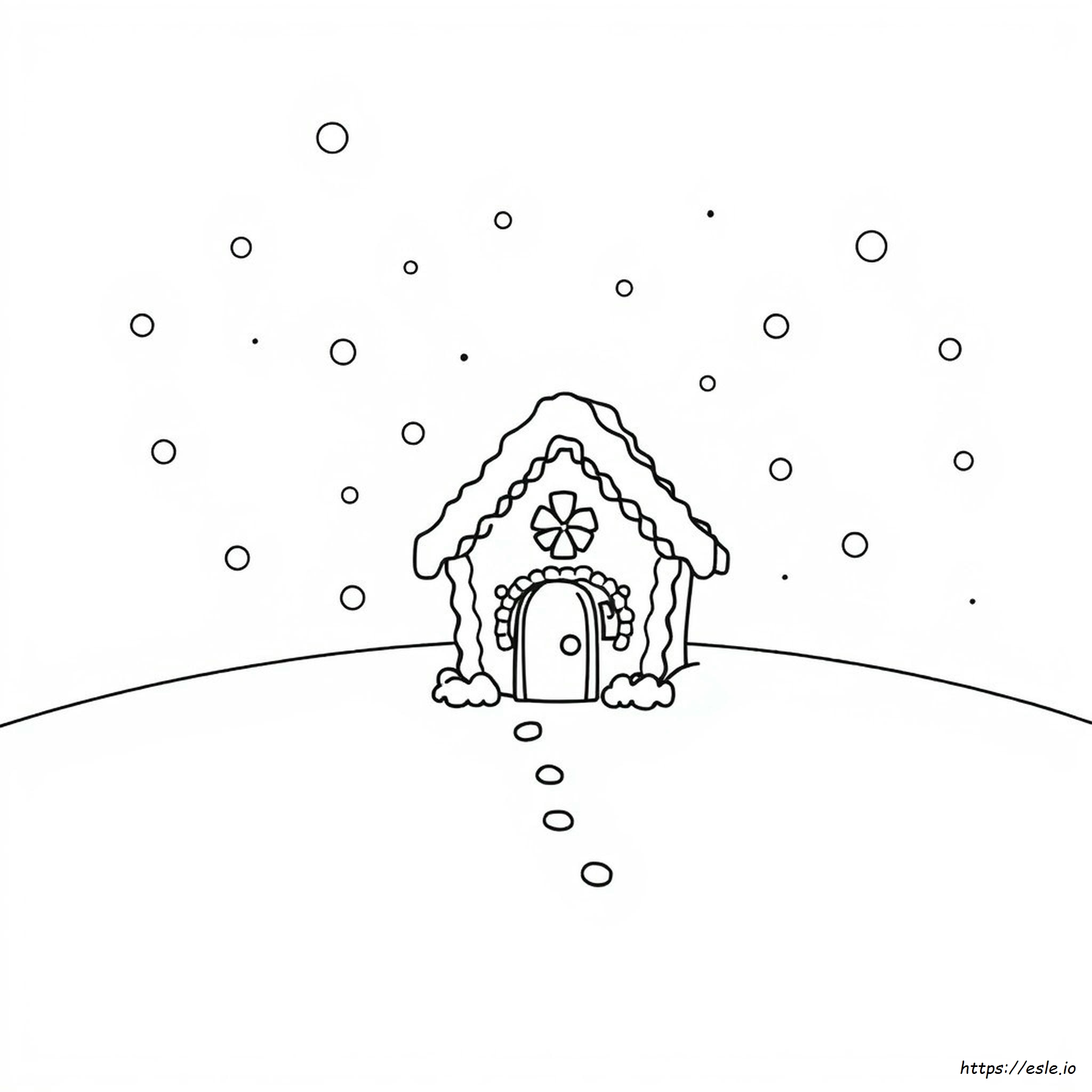Simple Gingerbread House Coloring Page
