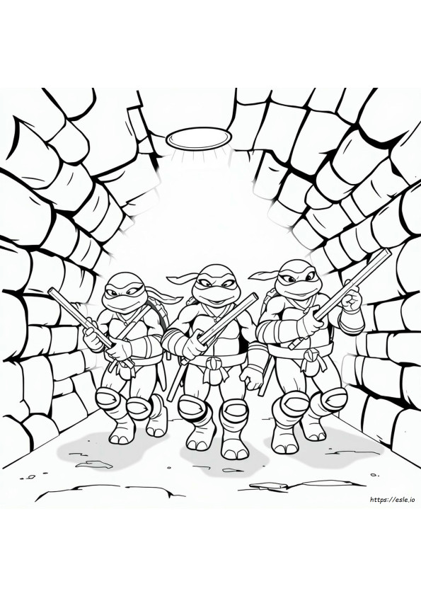 Tortugas Ninja Para Colorear