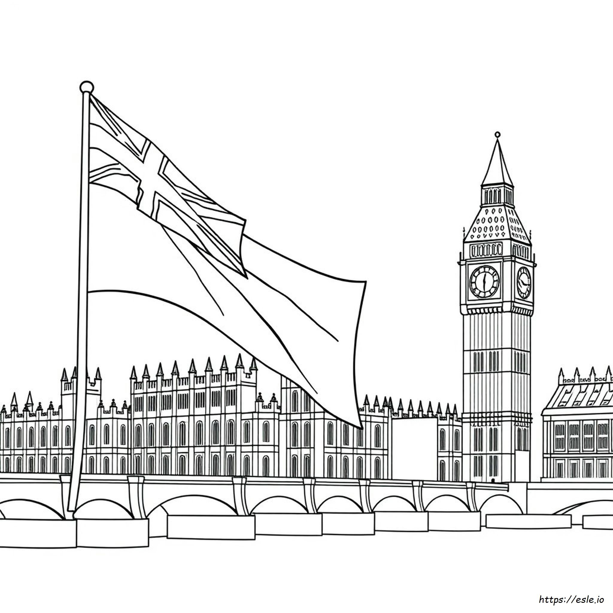 Londen Vlag Kleurplaat kleurplaat
