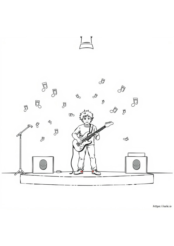 Guitar Player Coloring Page