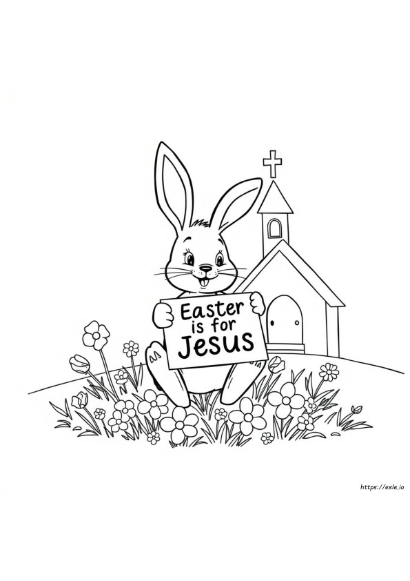 Conejo Tonto, La Pascua Es Para Jesús - Página Para Colorear