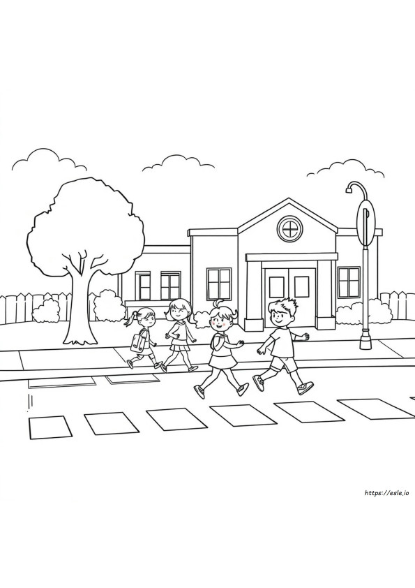 Coloriages Sur La Sécurité À L'école