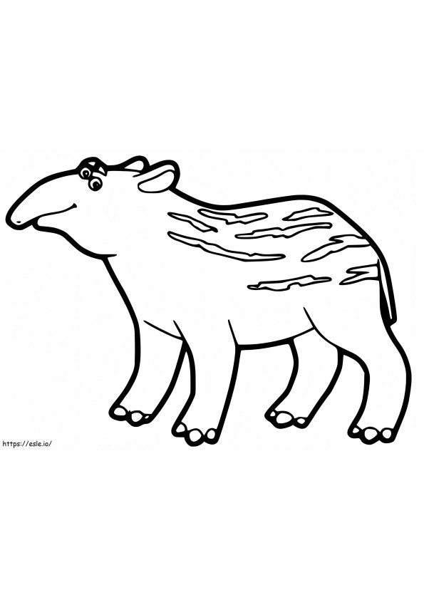 Śmieszny Tapir kolorowanka