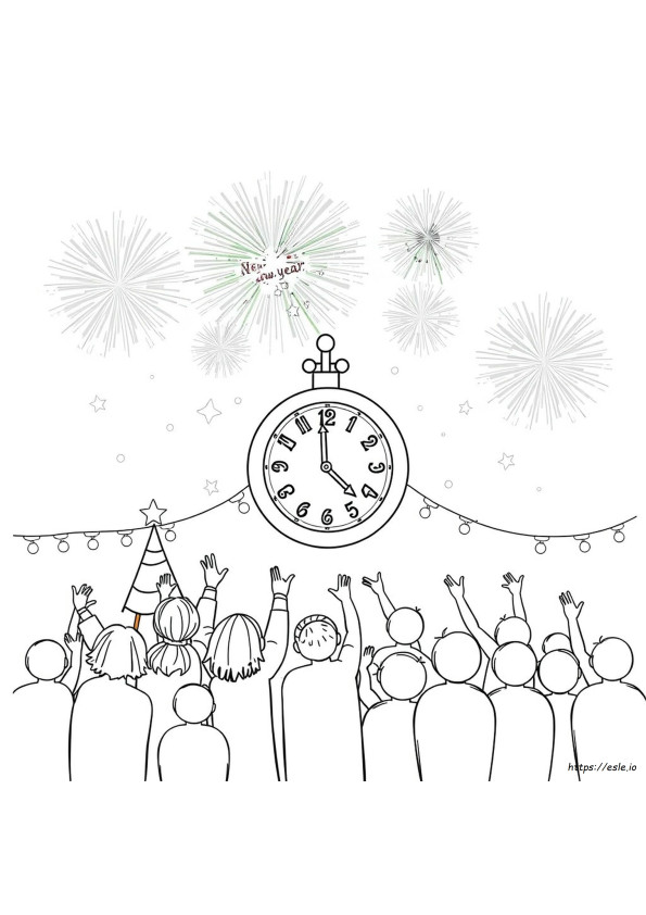 Neujahr Ausmalbilder