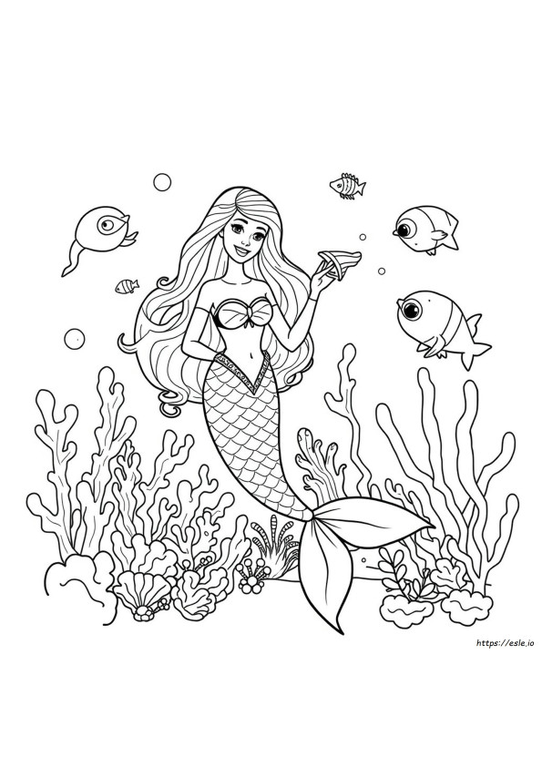 Free Printable Barbie Mermaid Coloring Pages