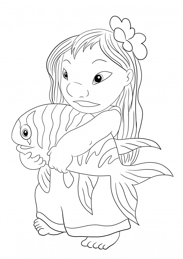 Coloring for free of Lilo and fish to print or save for later sheet