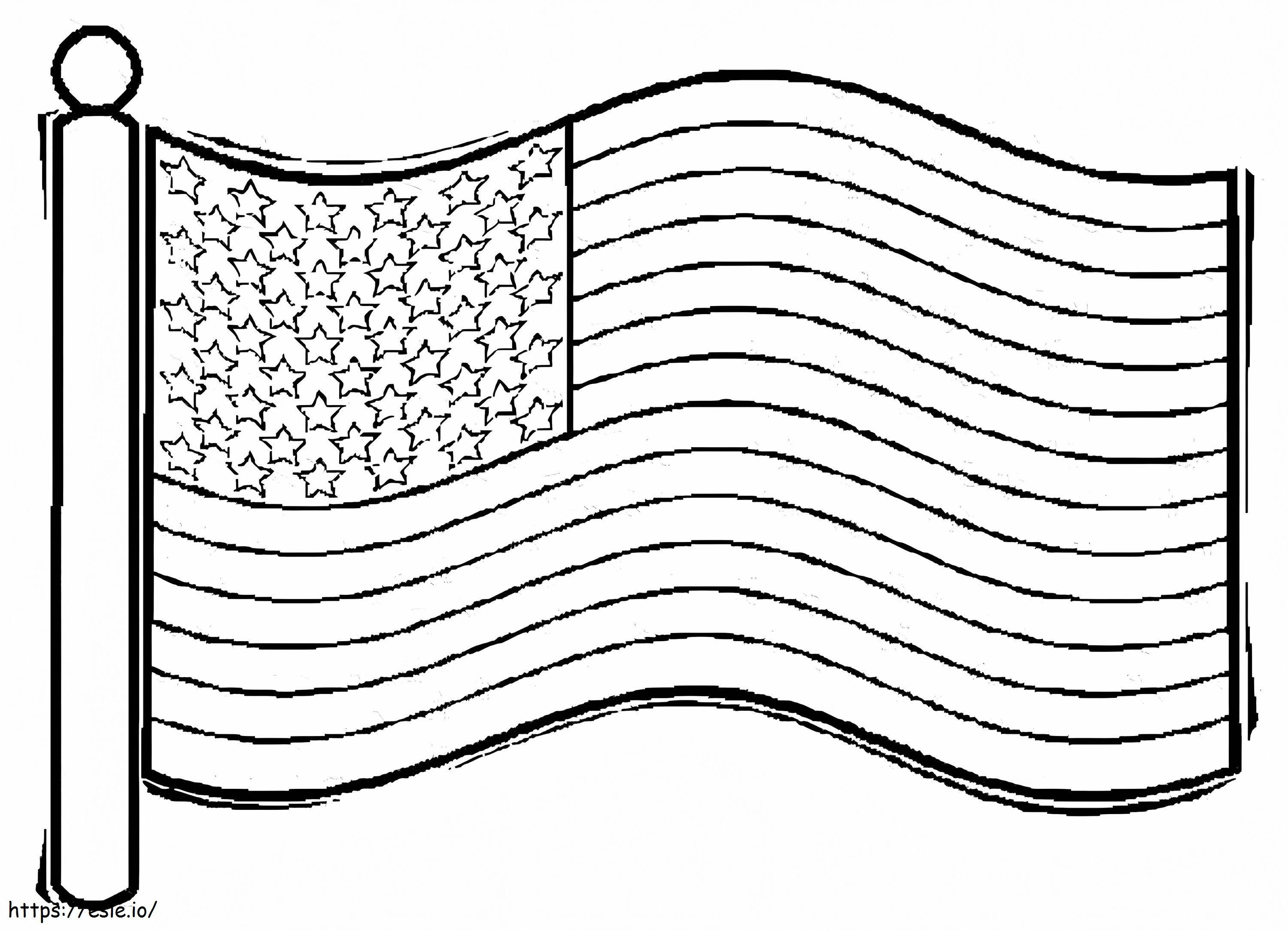 Afdrukbare vlag van de Verenigde Staten kleurplaat kleurplaat