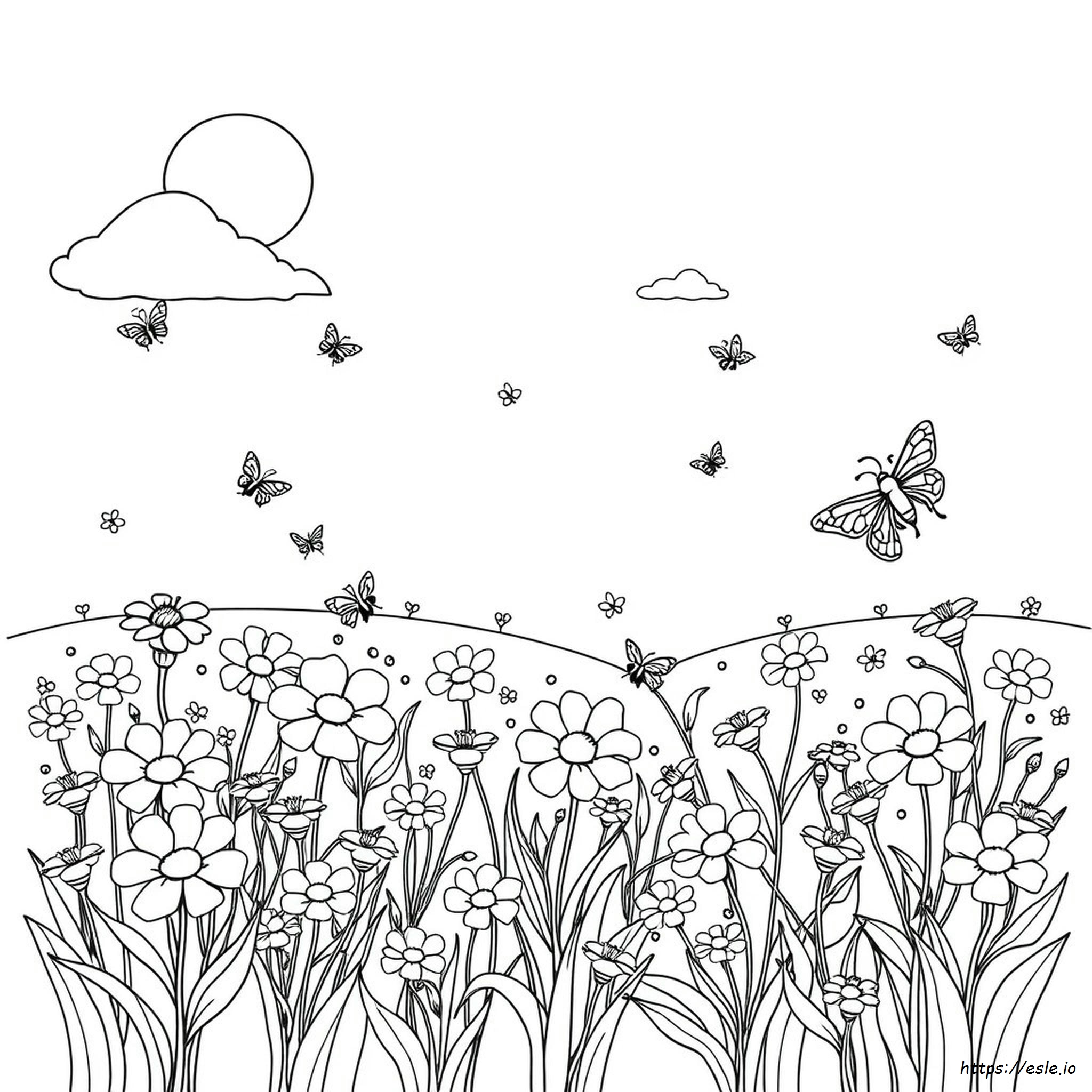 Bloemenprint Kleurplaten kleurplaat