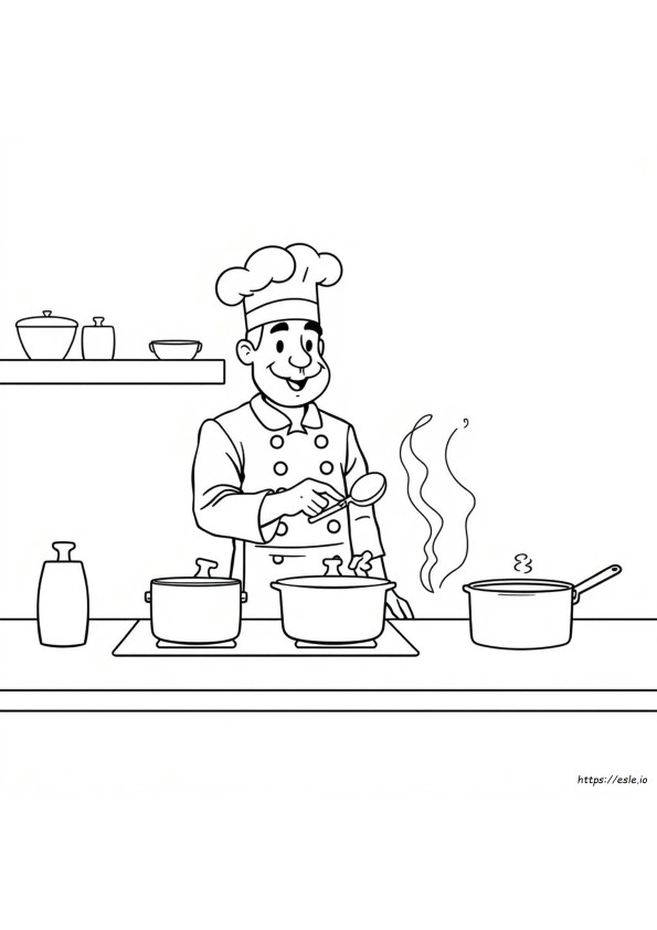 Coloriage Chef Cuisinier