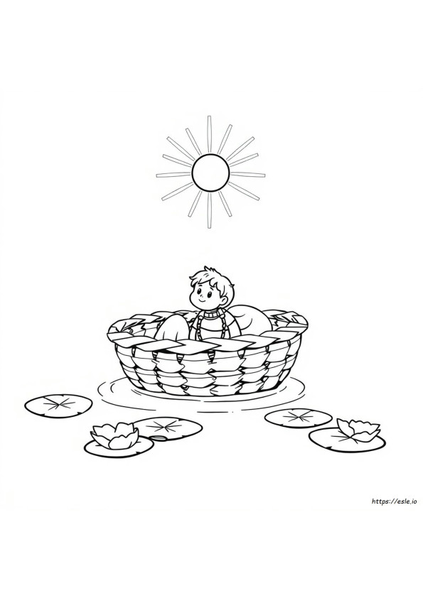 Moses In A Basket Coloring Page