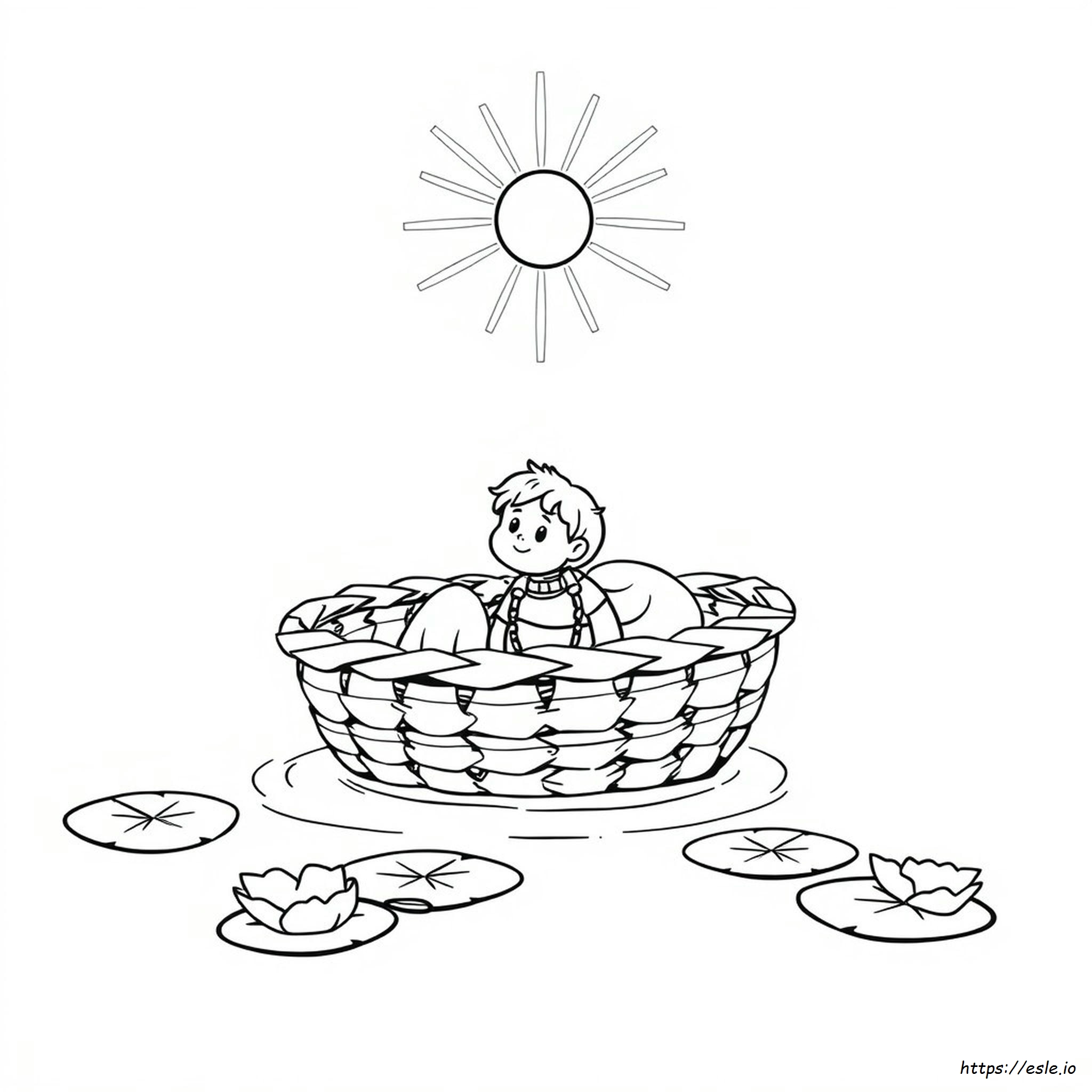 Moses In A Basket Coloring Page