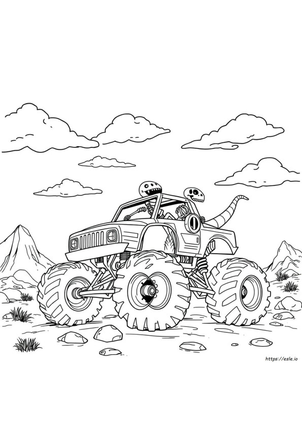 Kolorowanka Skelesaurus Monster Truck