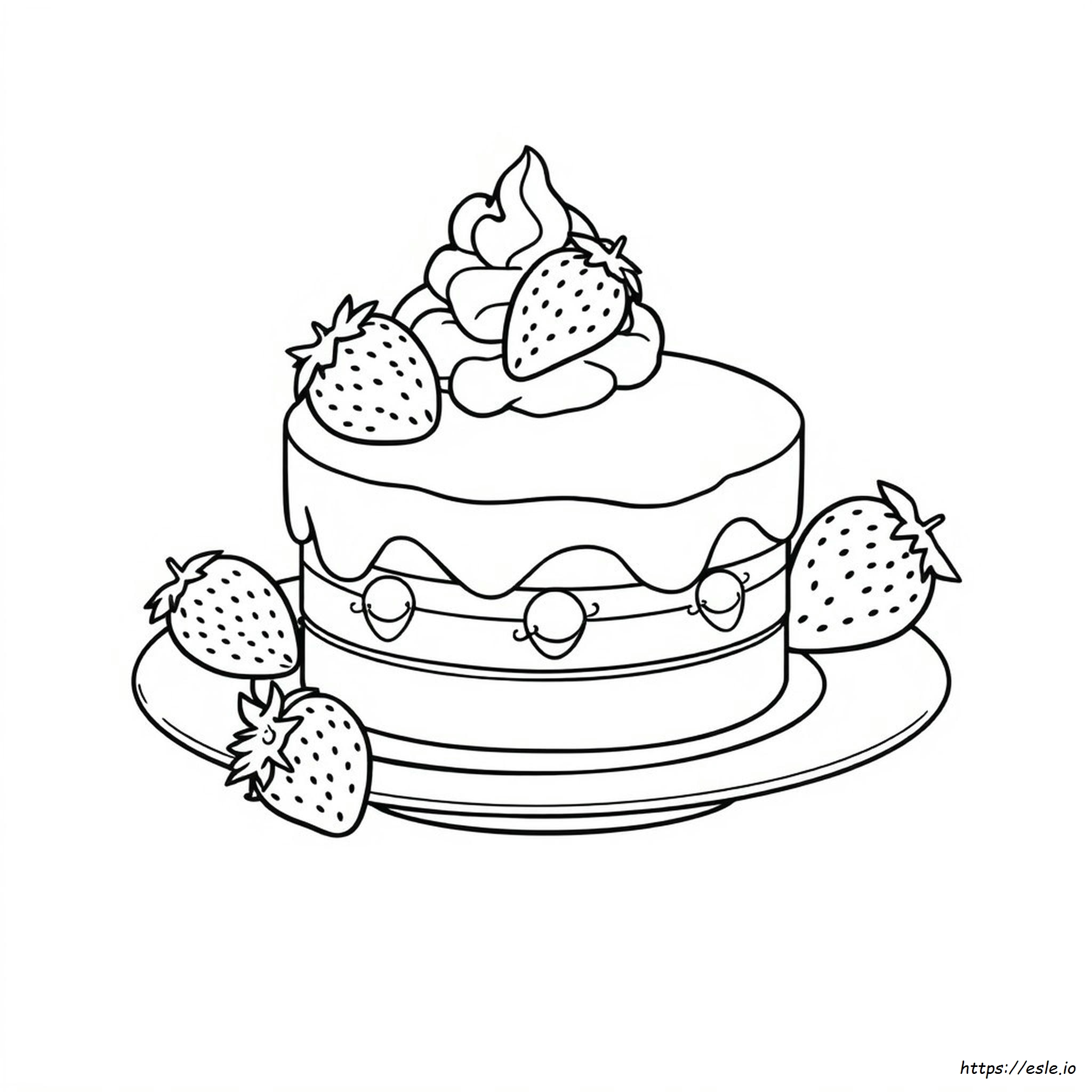 Strawberry Cake Coloring Pages