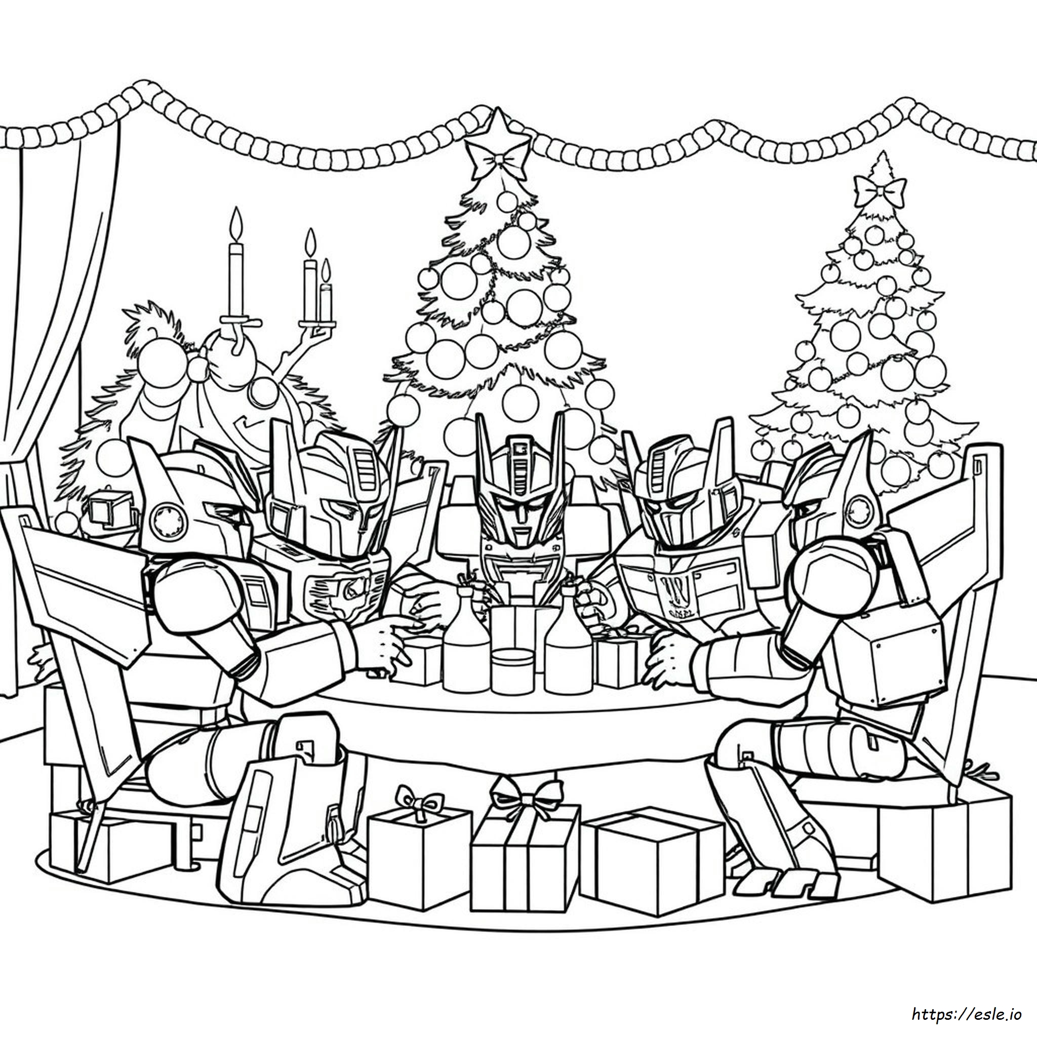 Transformers Christmas Coloring Page