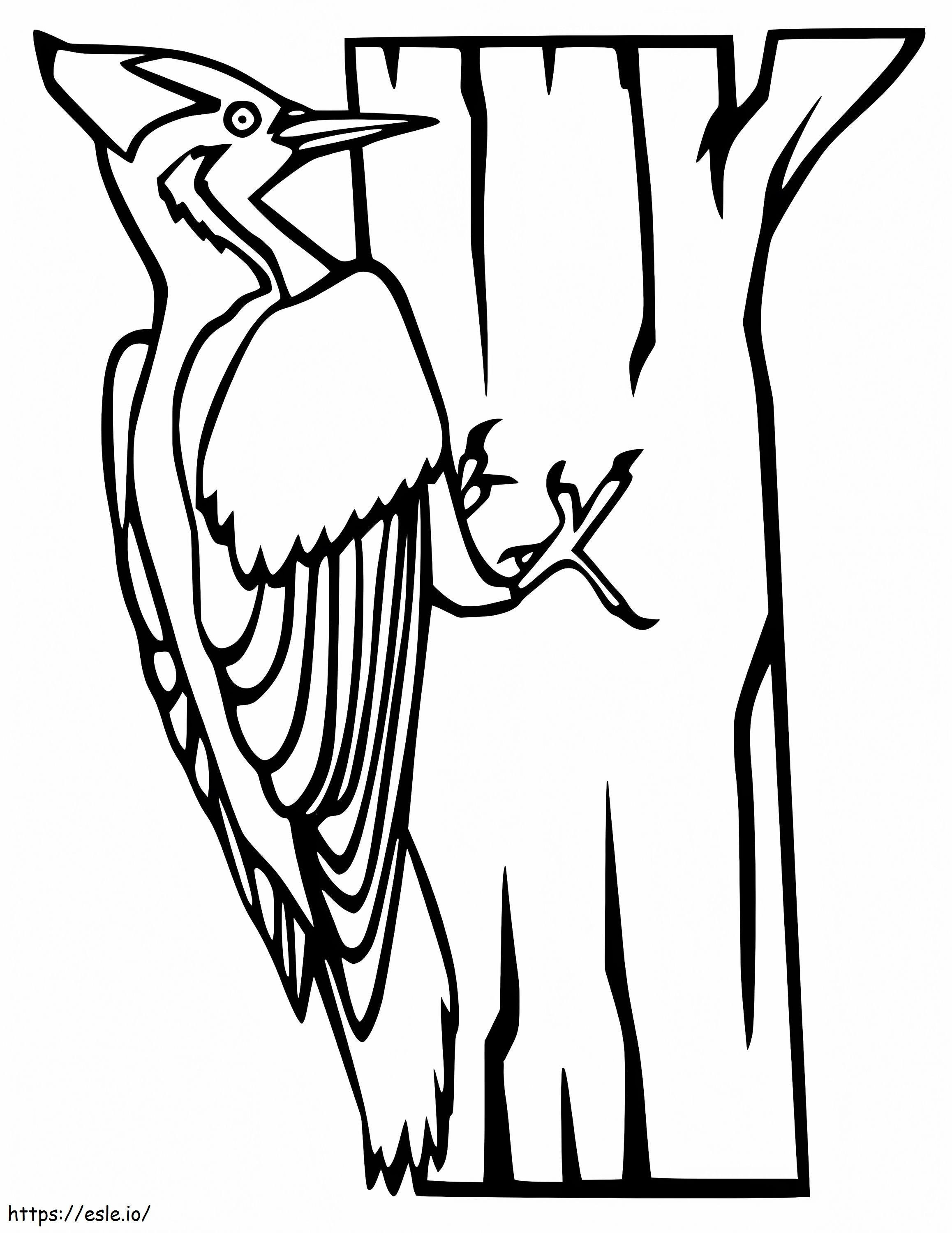Woodpecker 4 coloring page