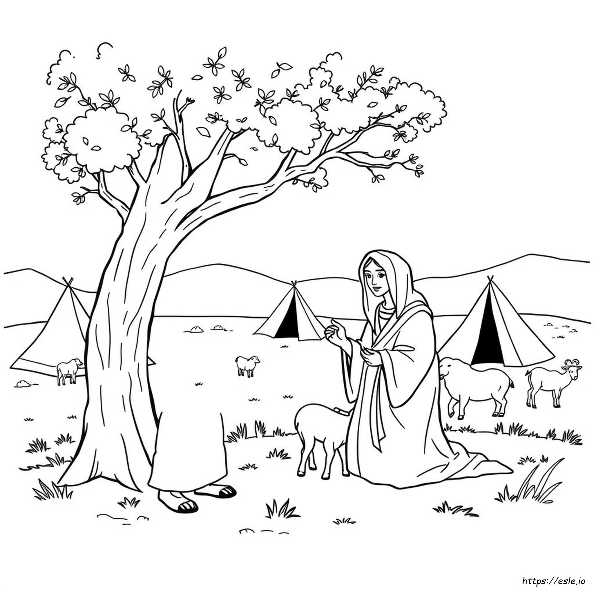 Abraham, Sara En Isaak Kleurplaat kleurplaat