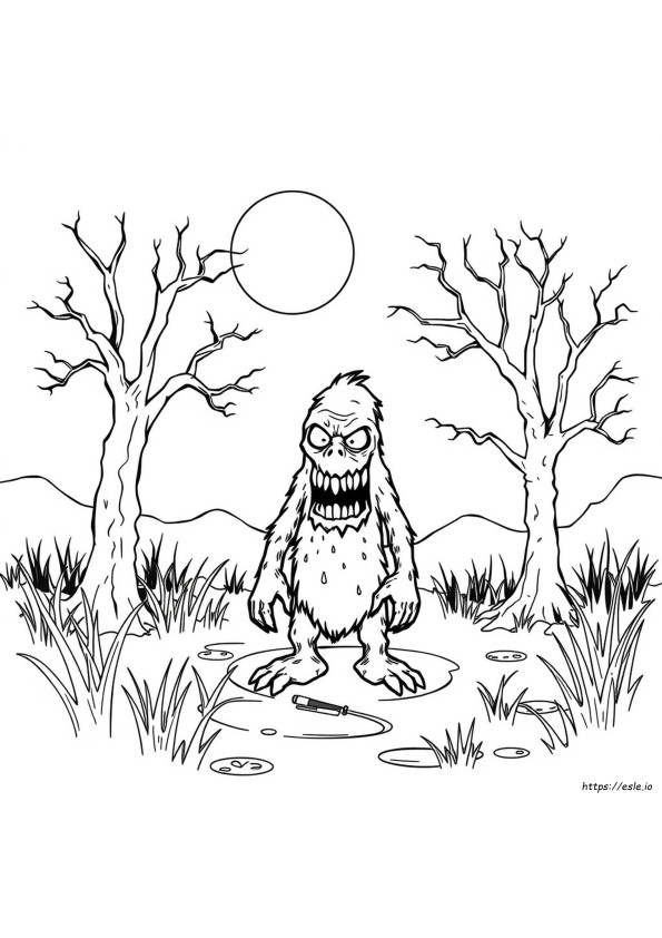 Coloriage Monstre Effrayant