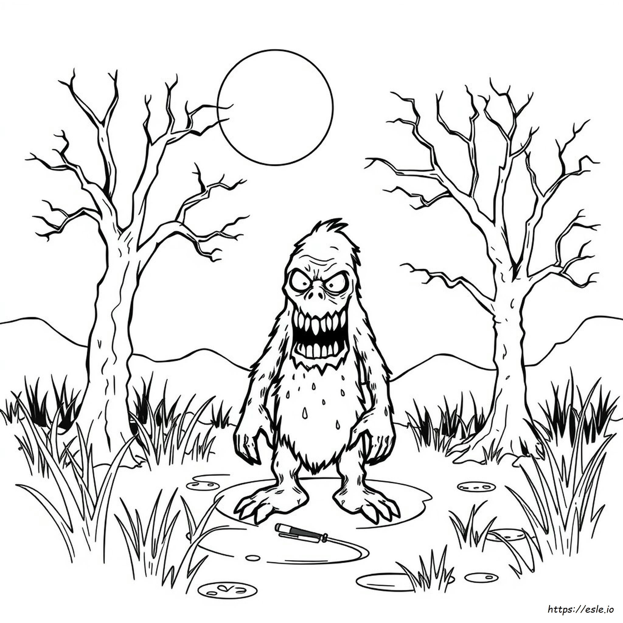Scary Monster Colouring