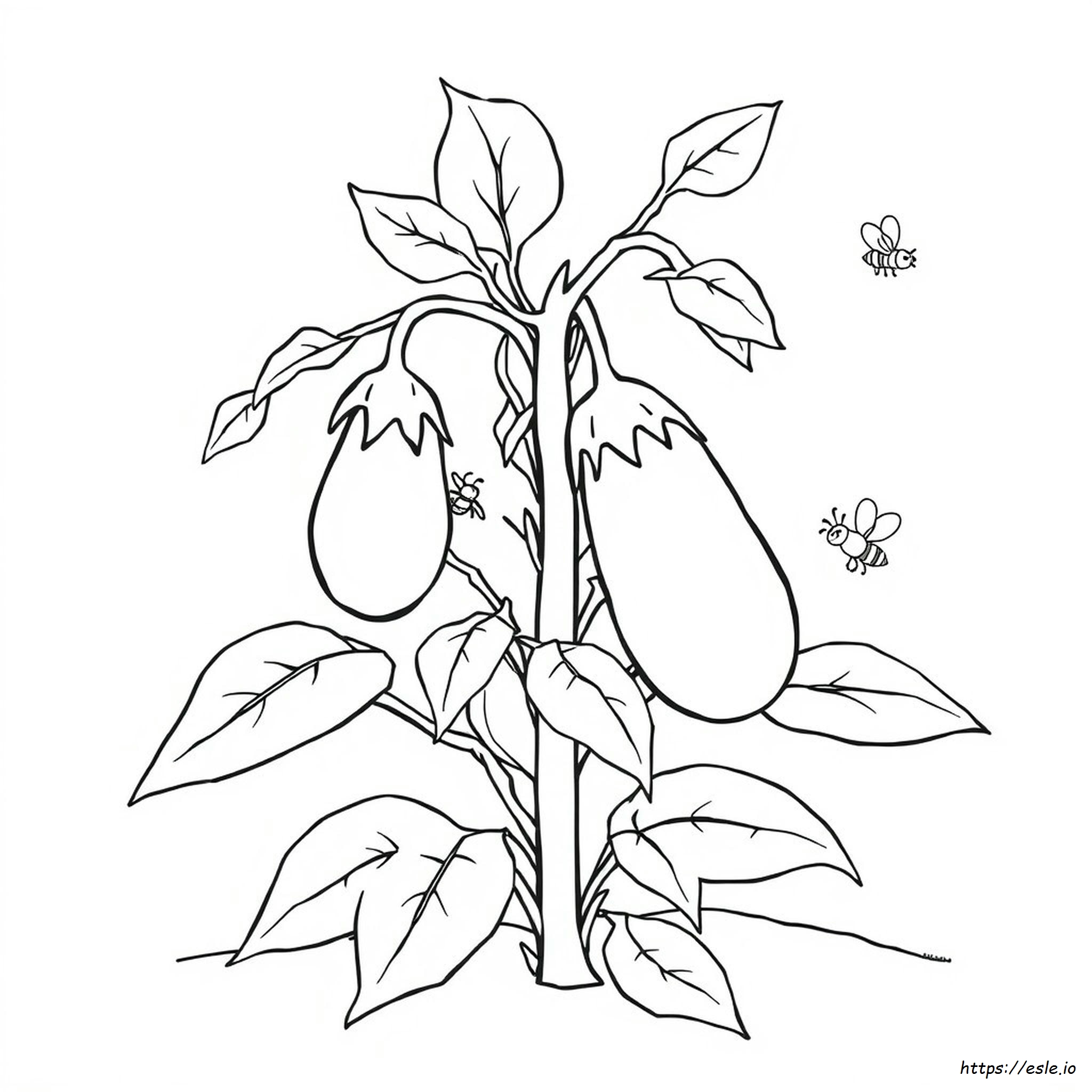 Printbare Aubergine Kleurplaat kleurplaat