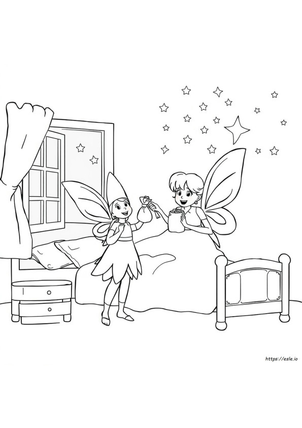 Tooth Fairy Colouring In