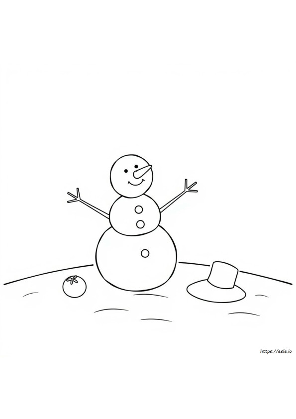 雪だるまの絵 ぬりえ