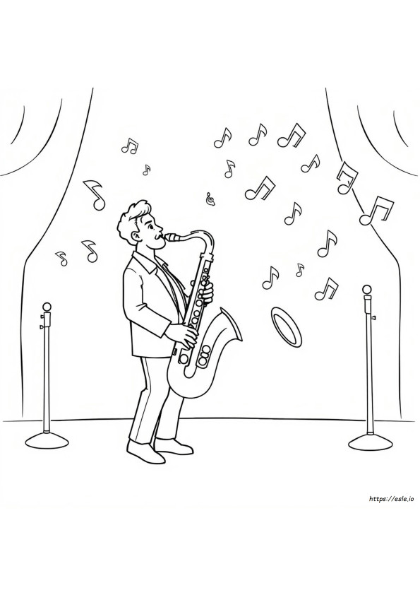 Saxofone Para Colorir