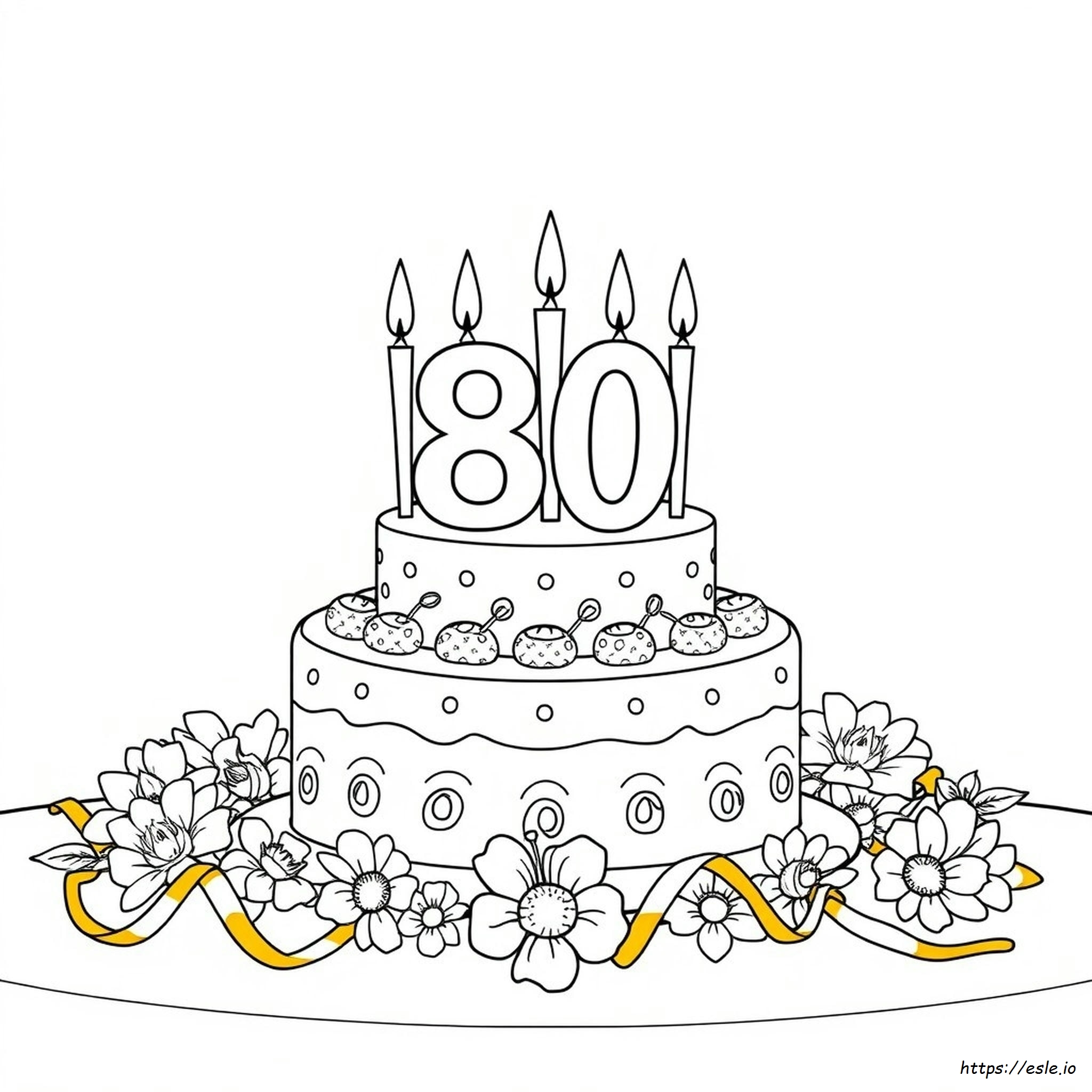 Wat Is Het Kleurthema Voor De 80E Verjaardag kleurplaat