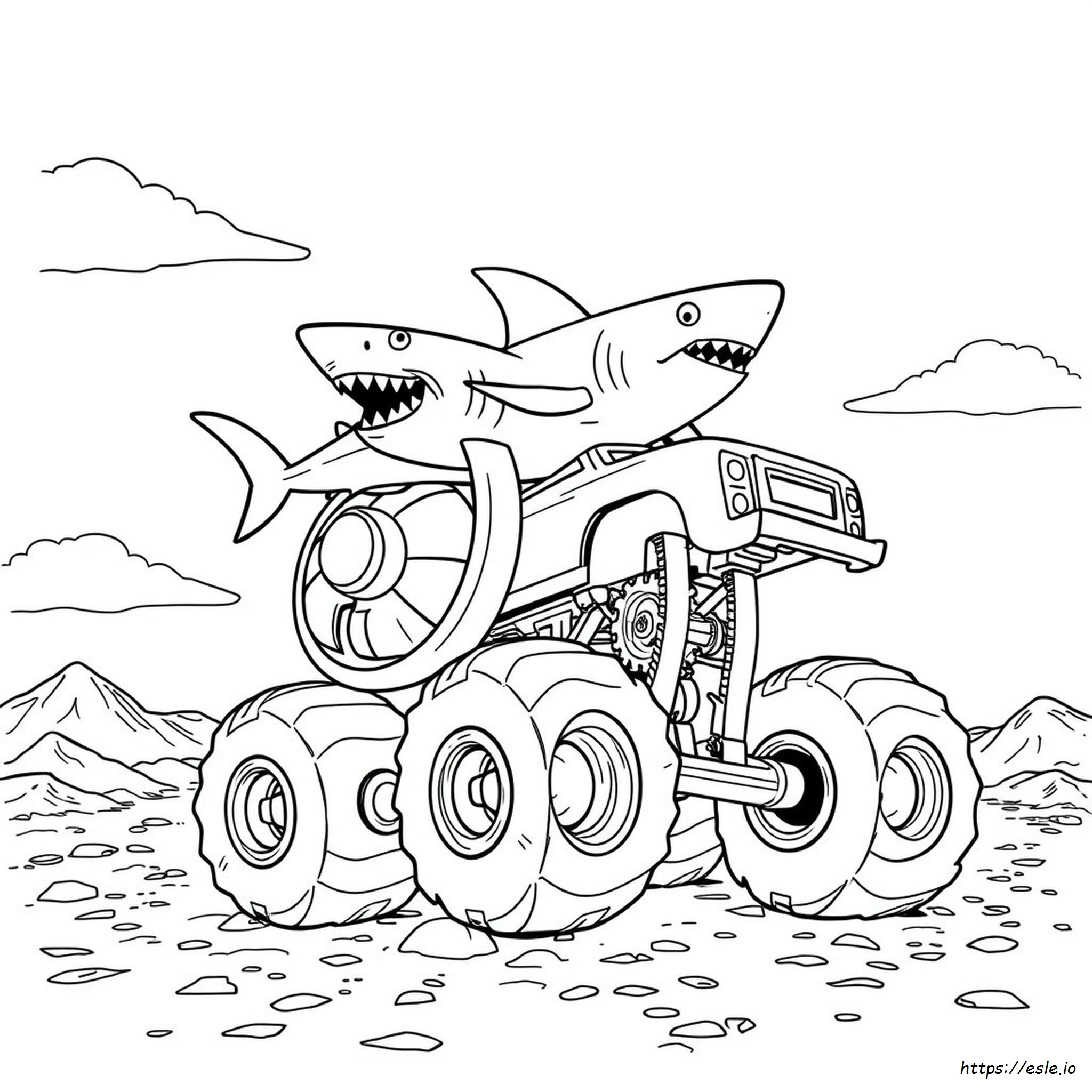 Haai Monstertruck Kleurplaat kleurplaat