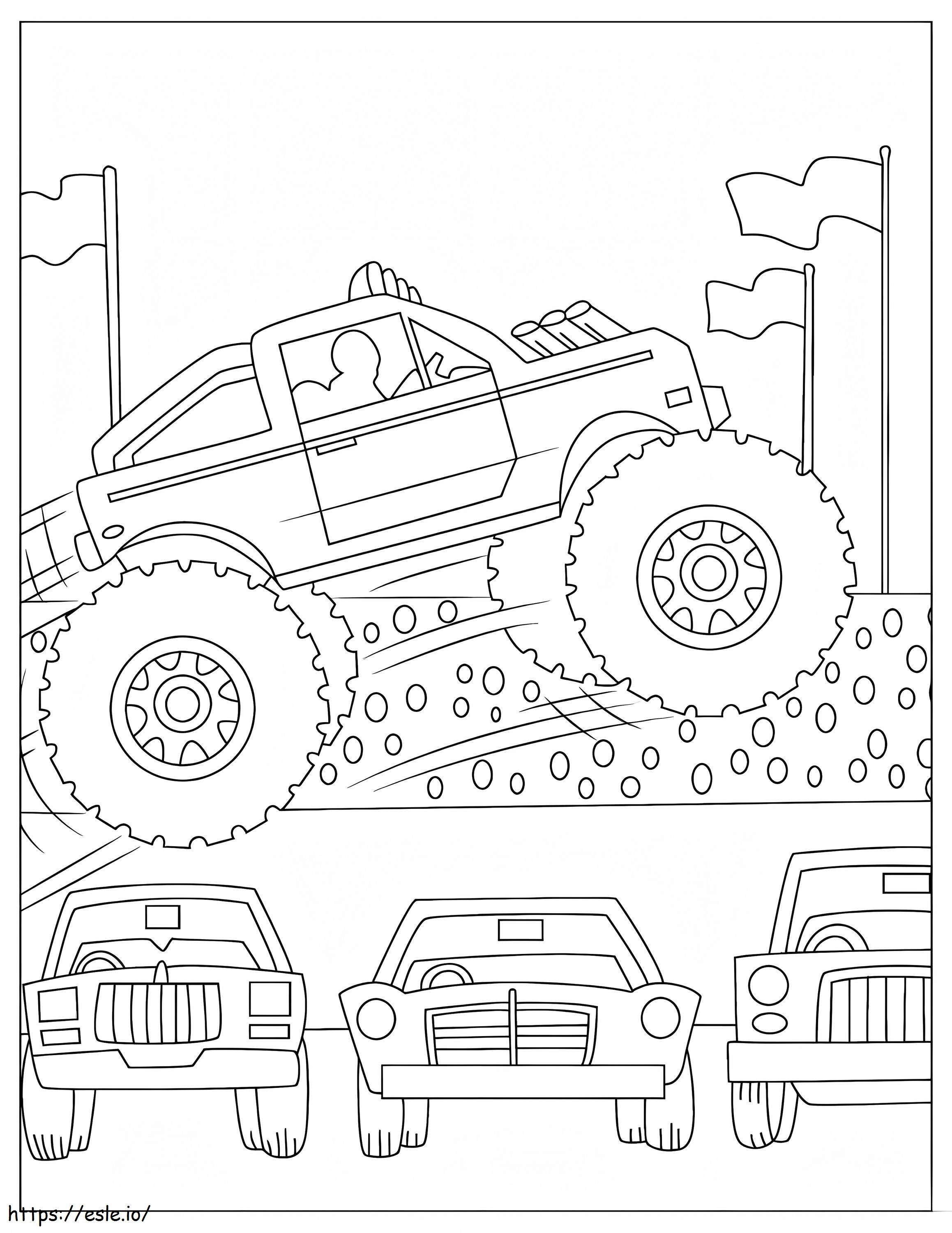 Coloriage Super camion monstre à imprimer dessin