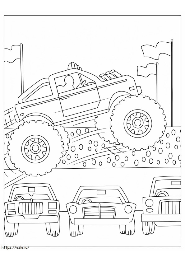 Coloriage Super camion monstre à imprimer dessin