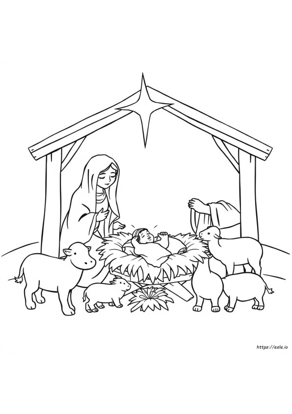 Birth Of Jesus Colouring