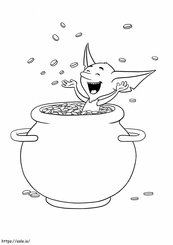 Leprechaun In The Pot Of Gold coloring page