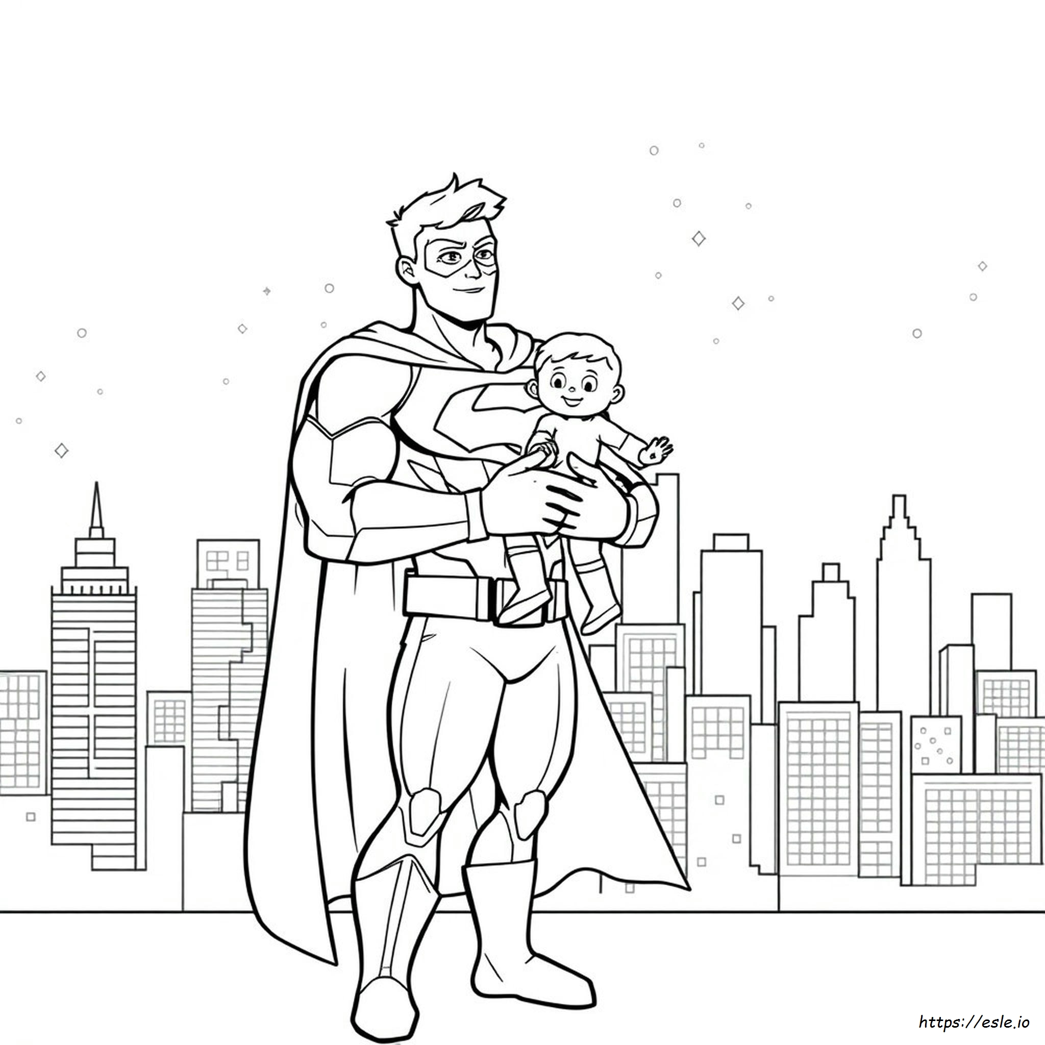 Páginas Para Colorir De Papai Super-Herói