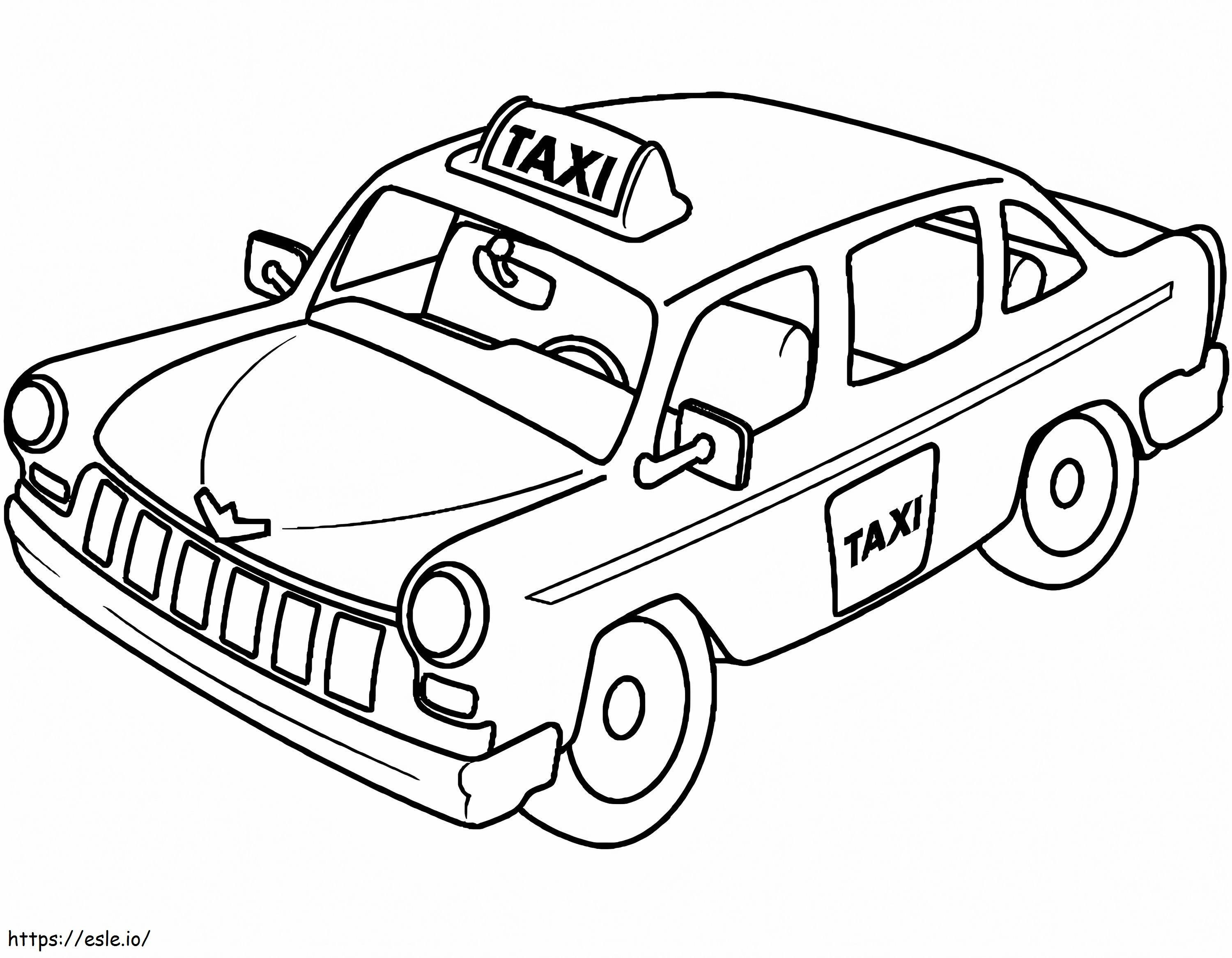 Coloriage Taxi normal 2 à imprimer dessin