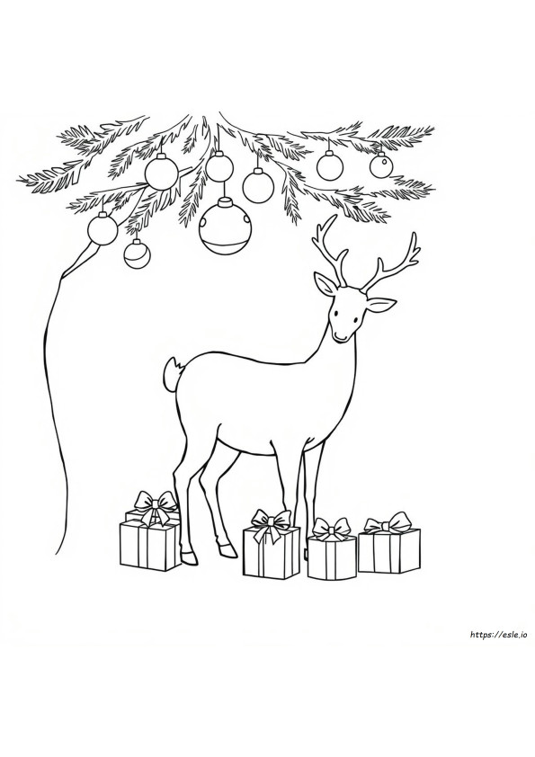 クリスマス ぬりえ トナカイ