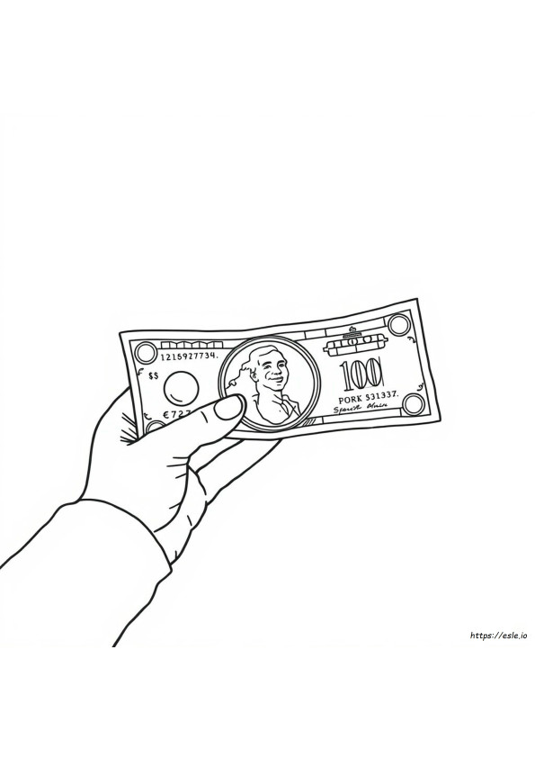 Kolorowanka Banknot 100 Dolarów