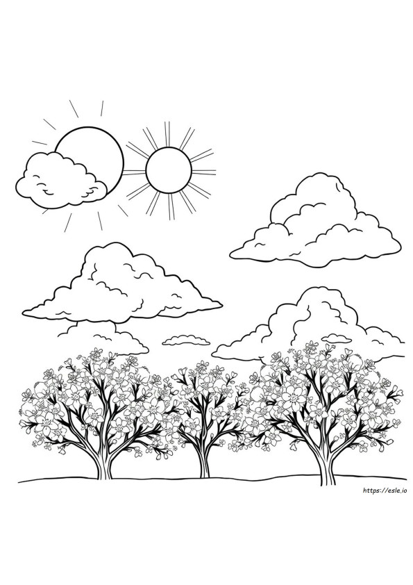 Sonniges Wetter Ausmalbilder