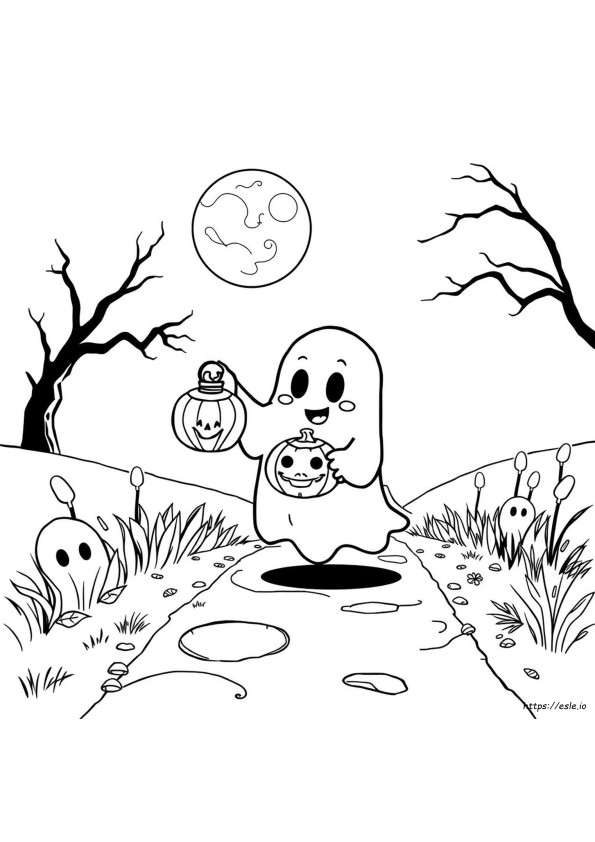 Łatwe Halloweenowe Kolorowanki