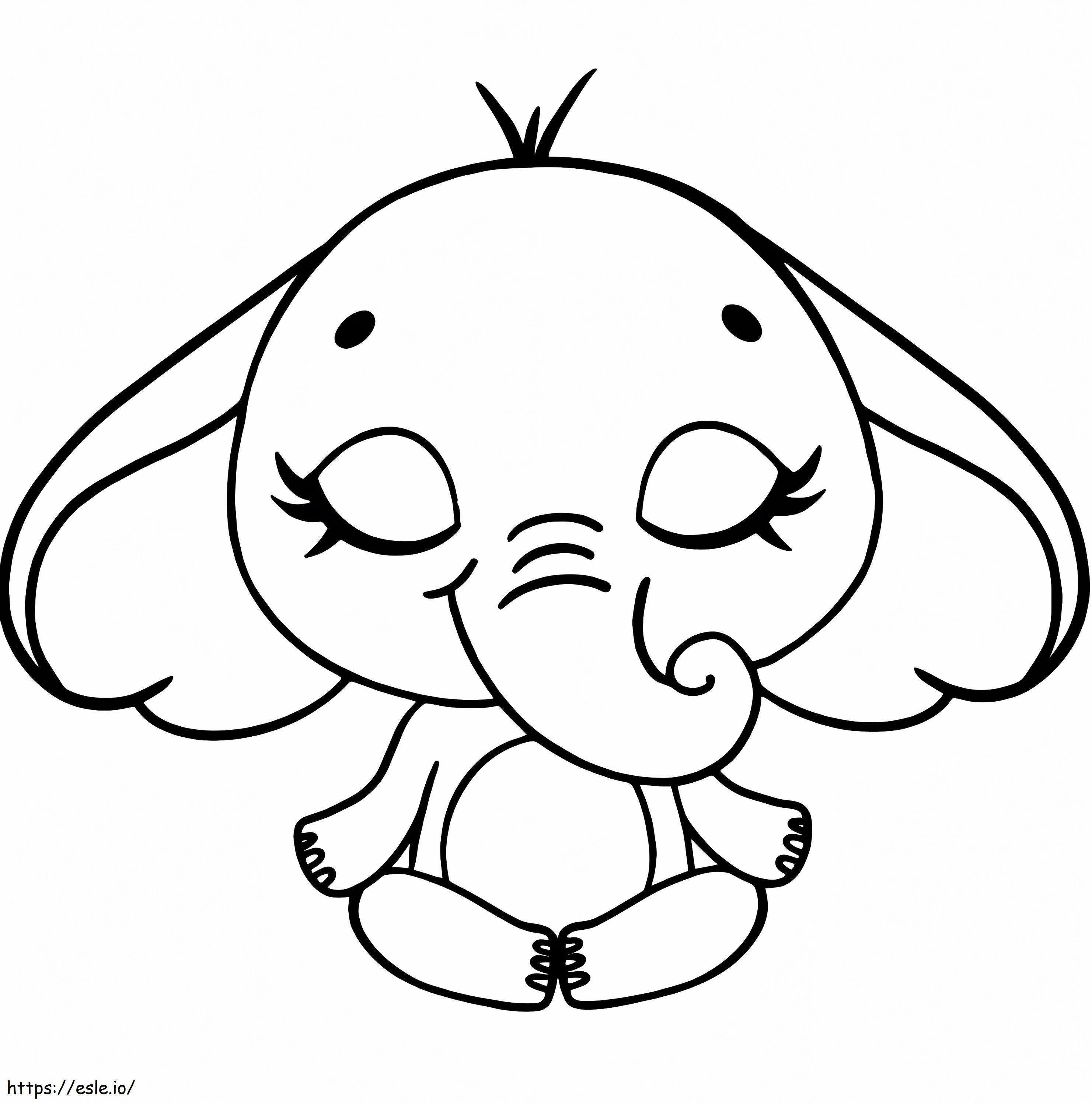 Cute Elephant Doing Yoga coloring page