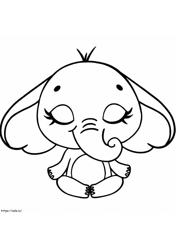 Cute Elephant Doing Yoga coloring page