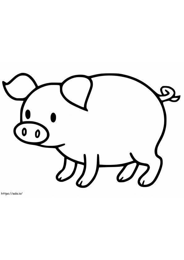 Coloriage bébé cochon simple à imprimer dessin