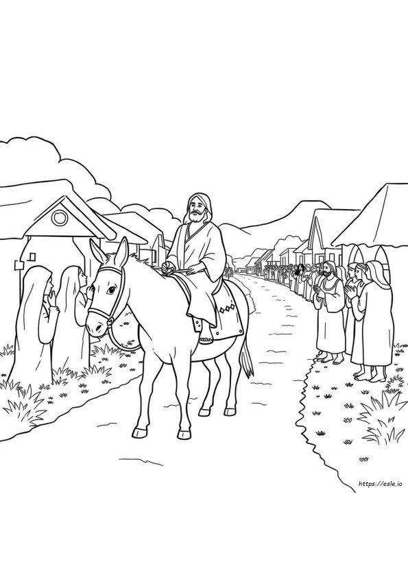Jezus Ezel Kleurplaat