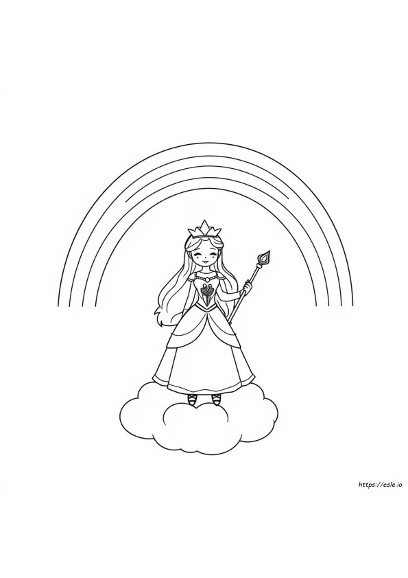 Princesa Arco-Íris Para Colorir