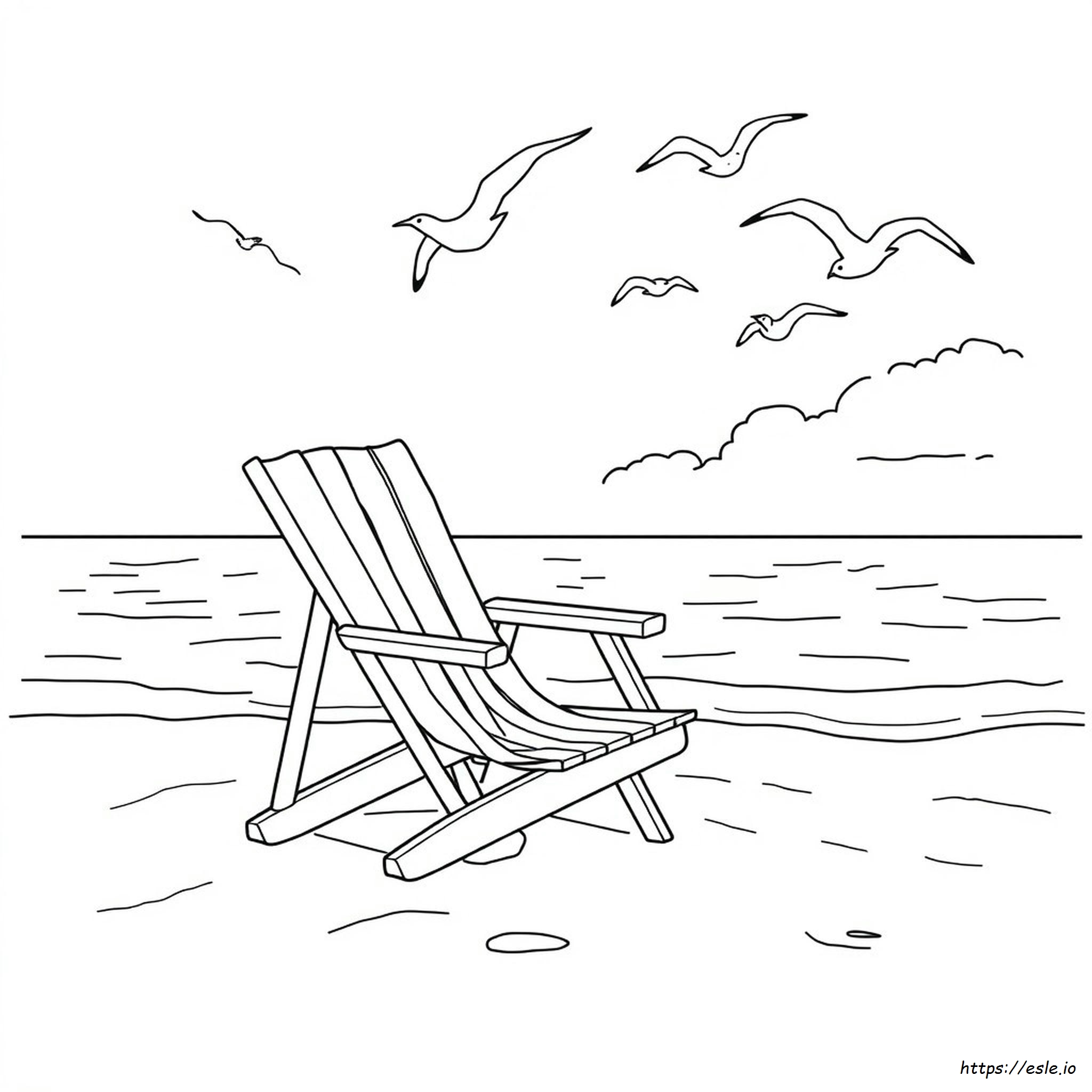 Beach Chair Coloring Page